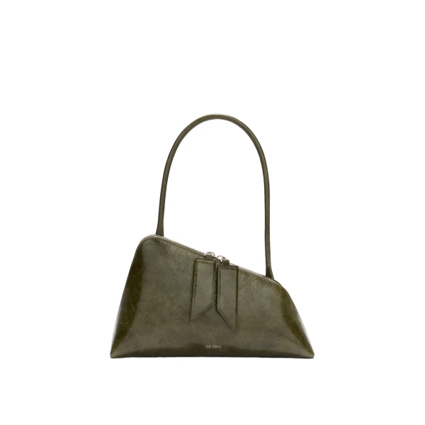The Attico Sunrise Shoulder Bag in Olive Brown | Shoulder & Crossbody Bags | Coveti
