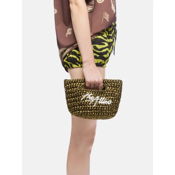 The Attico Via dei Giardini 15 Tote Bag in Military Green | Totes & Top-Handle Bags | Coveti