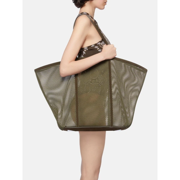 The Attico Via del Mare Tote Bag in Military Green | Totes & Top-Handle Bags | Coveti