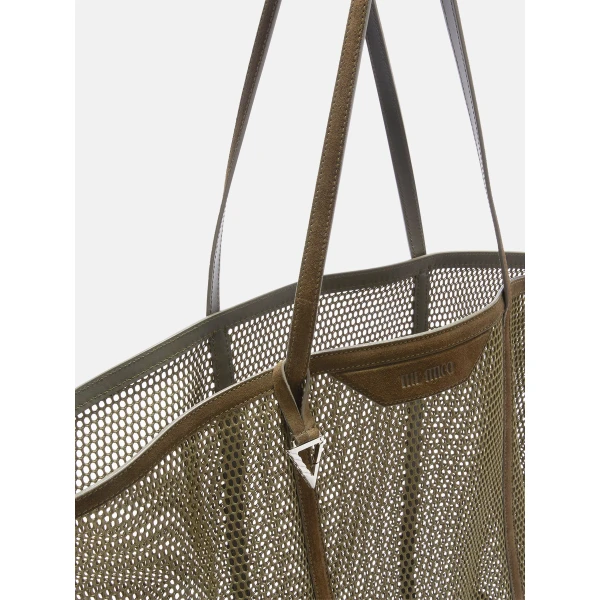 The Attico Via del Mare Tote Bag in Military Green | Totes & Top-Handle Bags | Coveti