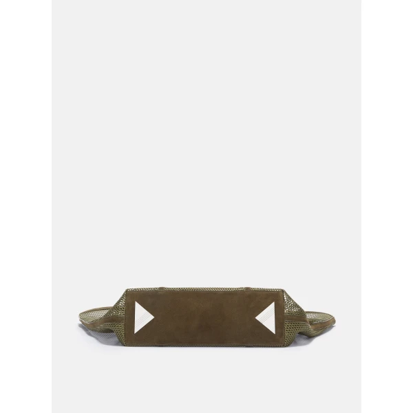 The Attico Via del Mare Tote Bag in Military Green | Totes & Top-Handle Bags | Coveti