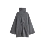 The Frankie Shop Alira Knit Brooch Dress in Grey