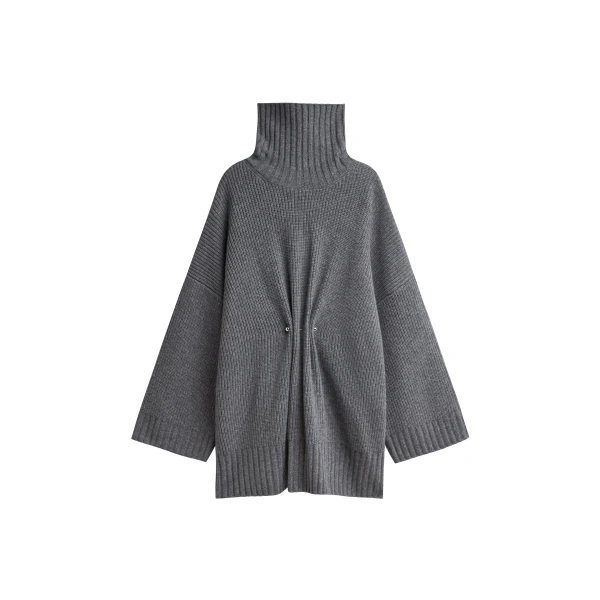 Alira Knit Brooch Dress in Grey