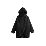 The Frankie Shop Ambra Shearling Hooded Short Coat in Black