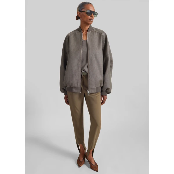 The Frankie Shop Averon Stirrup Pants in Dark Olive, view 5