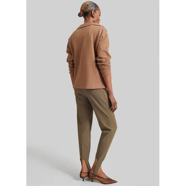 The Frankie Shop Averon Stirrup Pants in Dark Olive, view 6