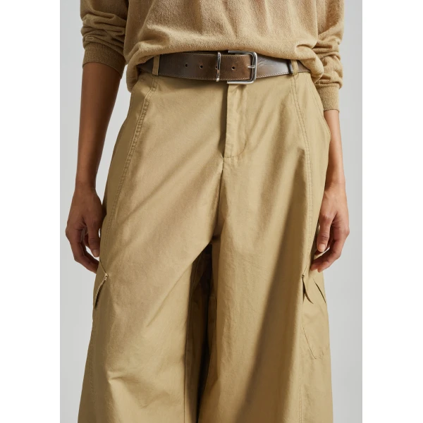 The Frankie Shop Baixa Barrel Cargo Pants in Beige, view 4