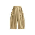 The Frankie Shop Baixa Barrel Cargo Pants in Beige
