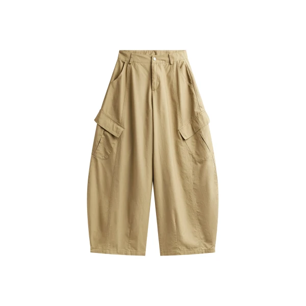 The Frankie Shop Baixa Barrel Cargo Pants in Beige