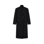 The Frankie Shop Brea Collarless Coat in Black