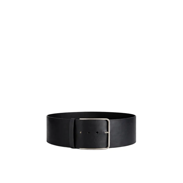 Calan Leather Wide Belt in Black
