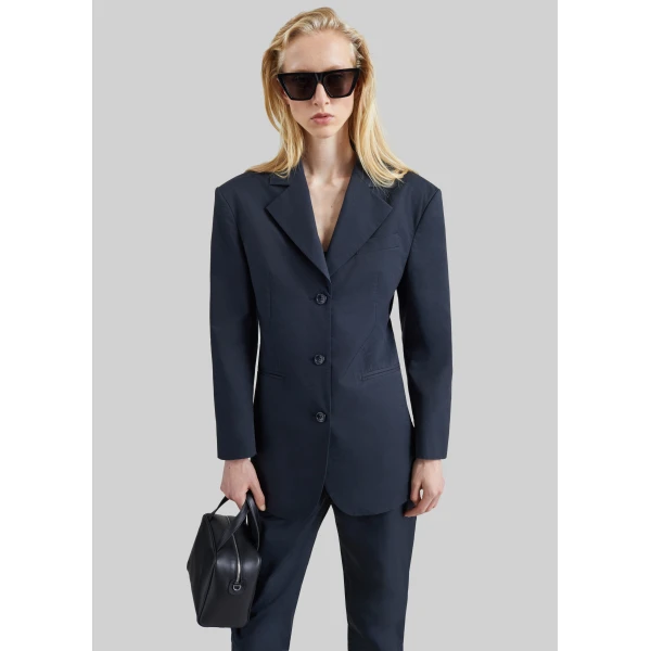 The Frankie Shop Cazal Tailored Blazer in Navy, view 6