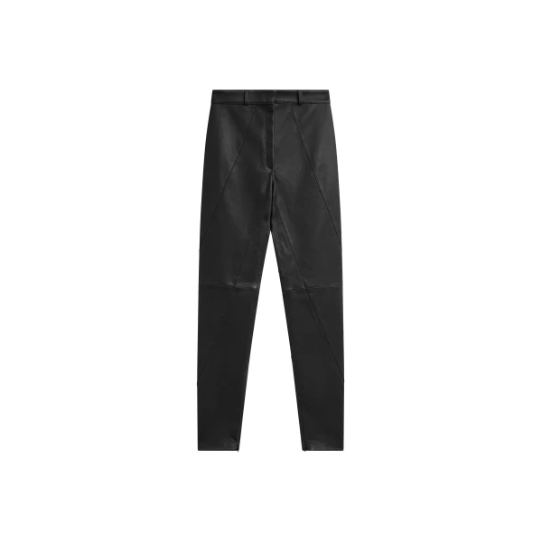 The Frankie Shop Dune Stretch Leather Panelled Pants in Black