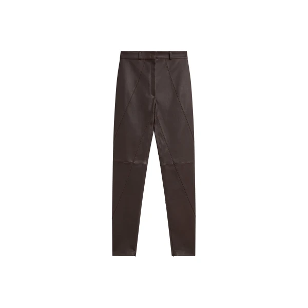 The Frankie Shop Dune Stretch Leather Panelled Pants in Brown