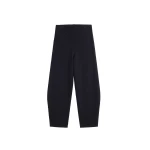 The Frankie Shop Enya Knit Barrel Leg Pants in Black