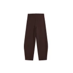 The Frankie Shop Enya Knit Barrel Leg Pants in Brown