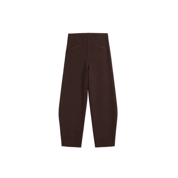 Enya Knit Barrel Leg Pants in Brown