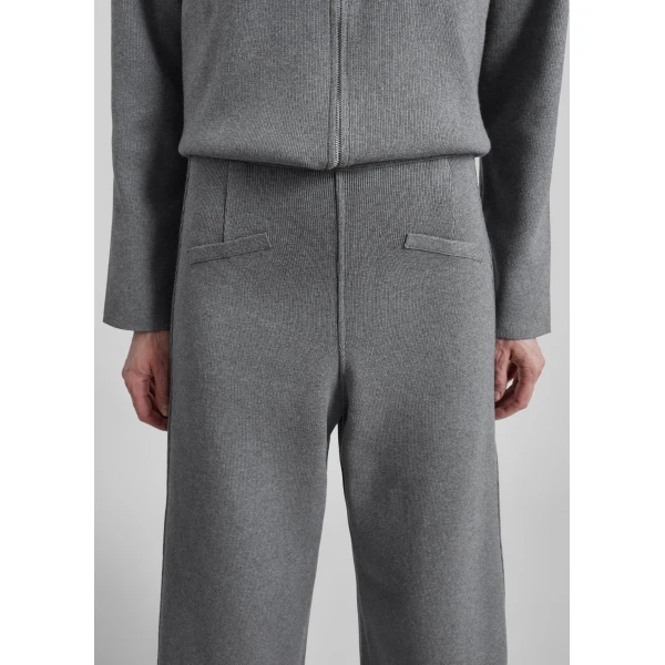 The Frankie Shop Enya Knit Barrel Leg Pants in Grey, view 4