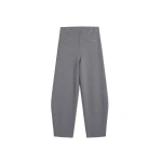 The Frankie Shop Enya Knit Barrel Leg Pants in Grey