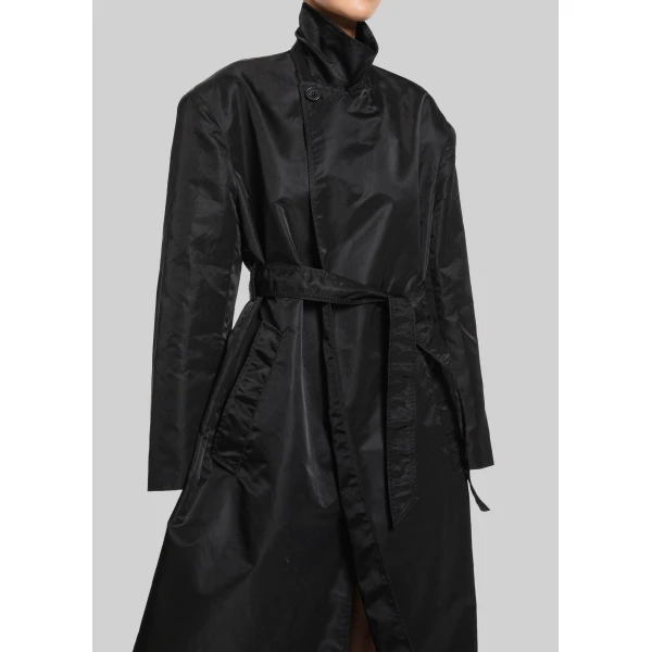The Frankie Shop Eymi Technical Trench Coat in Black, view 5
