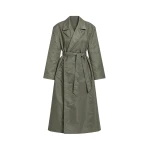 The Frankie Shop Eymi Technical Trench Coat in Olive