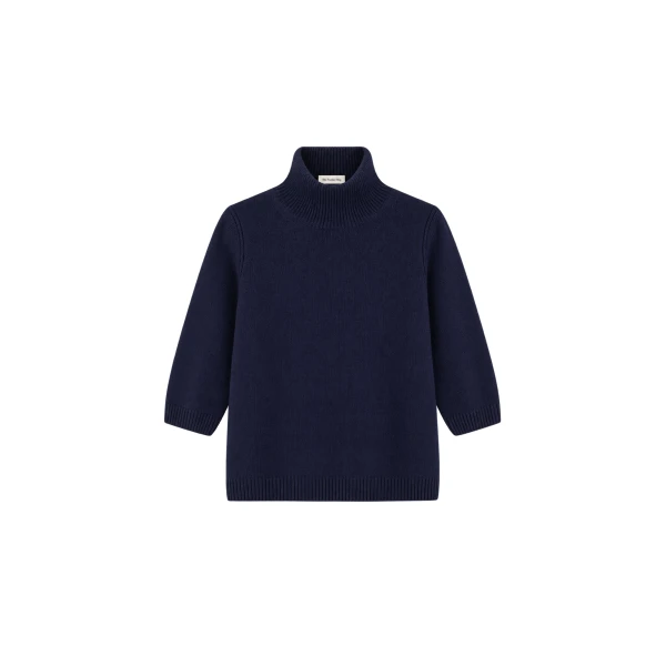 Ezy Merino Wool Mockneck Sweater in Navy