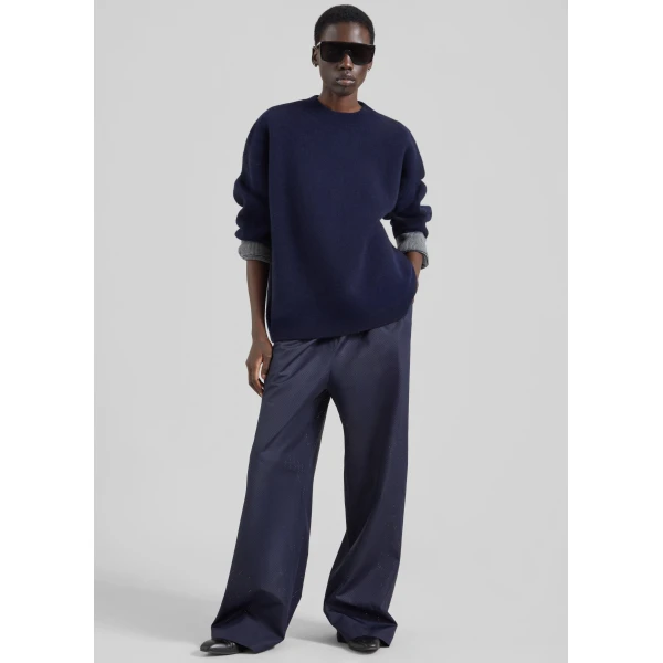 The Frankie Shop Hana Wool Sweater in Navy, view 5