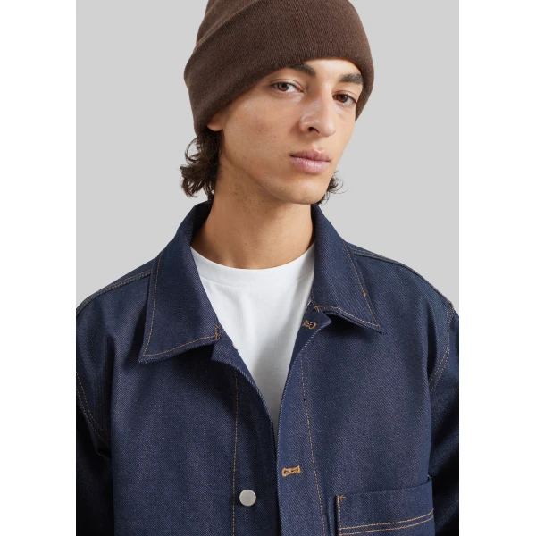 The Frankie Shop Inko Cashmere Beanie in Brown, view 6