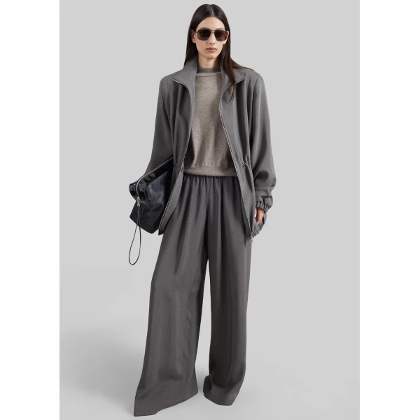 The Frankie Shop Isera Fur Mesh Bag in Grey, view 4