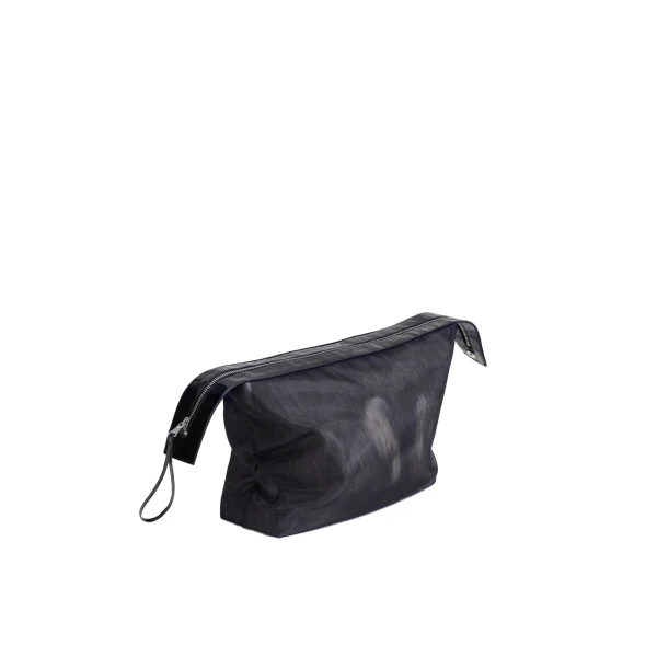 The Frankie Shop Isera Fur Mesh Bag in Grey