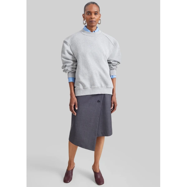 The Frankie Shop Isore Padded Sweatshirt in Light Grey, view 4