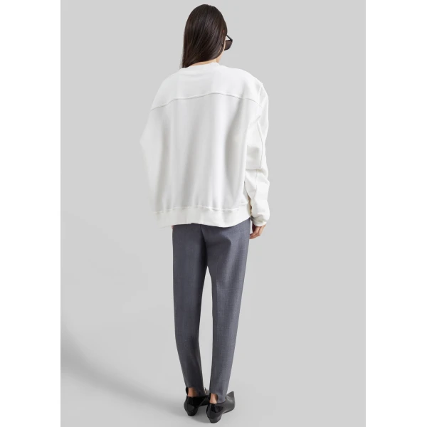 The Frankie Shop Isore Padded Sweatshirt in White, view 6