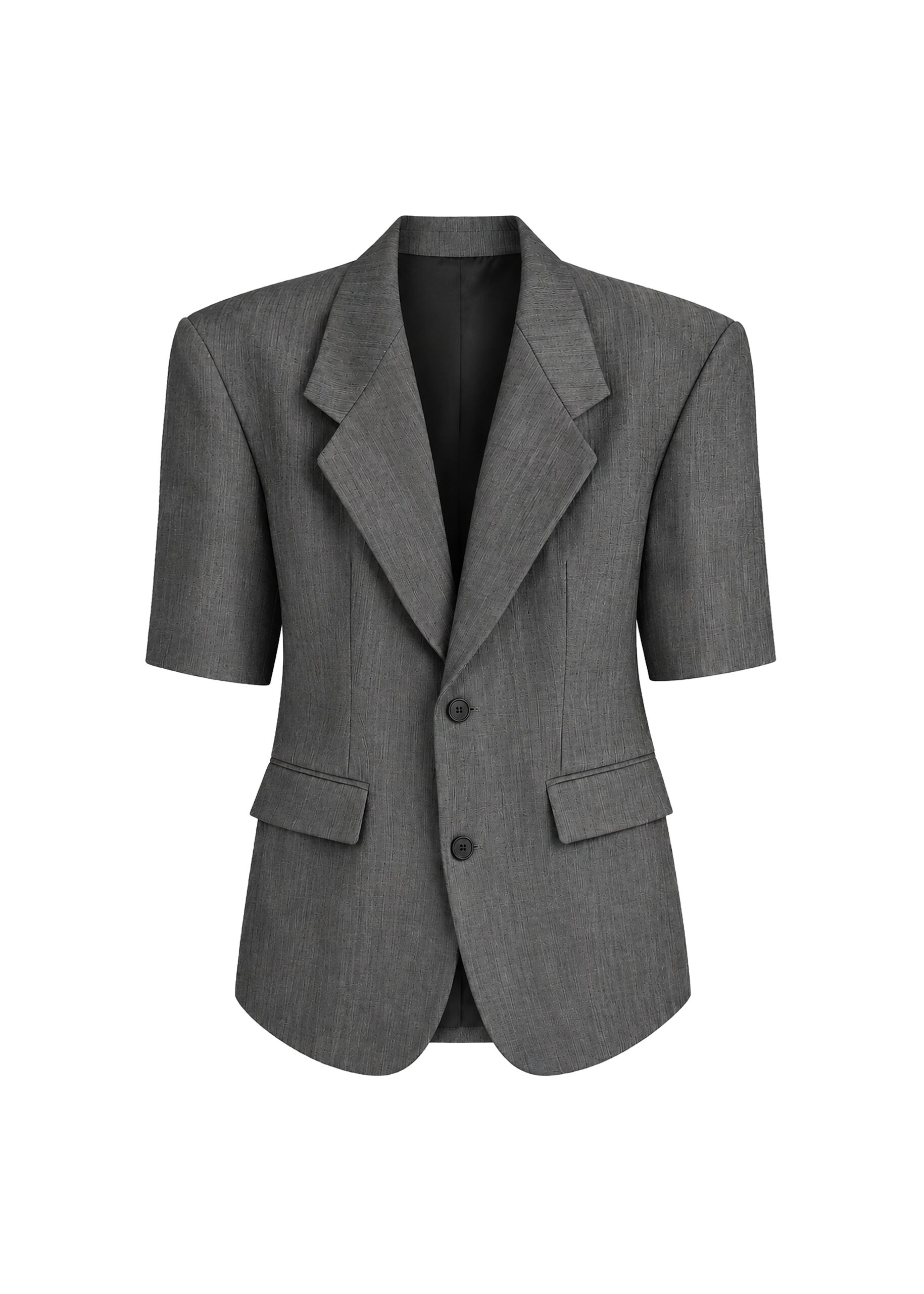 The Frankie Shop Ivora Short Sleeve Blazer in Dark Grey | Jackets | Coveti The Frankie Shop Ivora Short Sleeve Blazer in Dark Grey