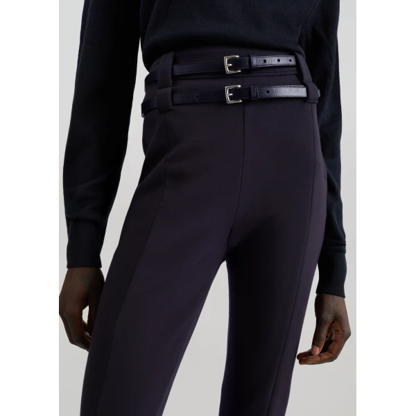 The Frankie Shop Jessie Leather Belt in Dark Navy, view 2