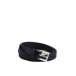 The Frankie Shop Jessie Leather Belt in Dark Navy