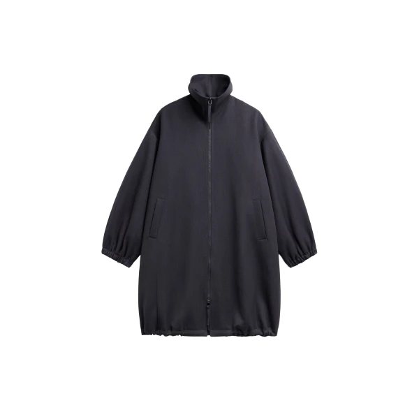 The Frankie Shop Joelle Zip-Up Overcoat in Dark Grey