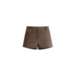 The Frankie Shop Kate Mini Shorts in Brown Melange