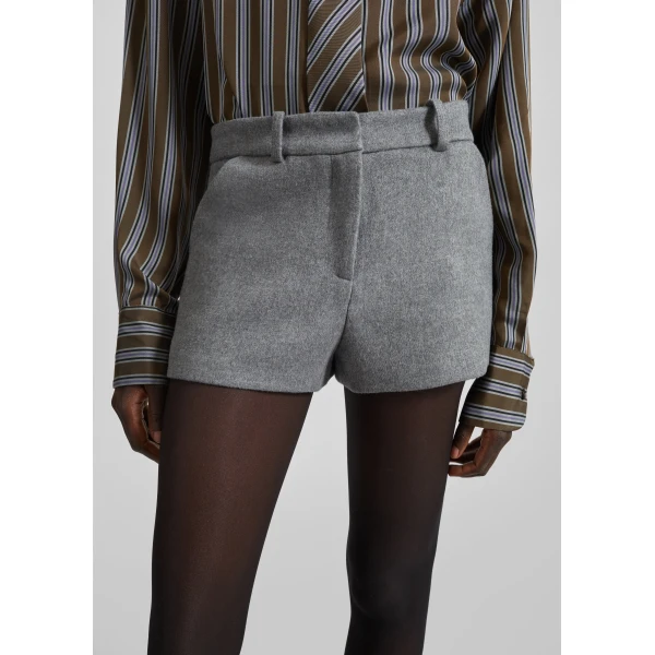 The Frankie Shop Kate Mini Shorts in Grey Melange, view 3