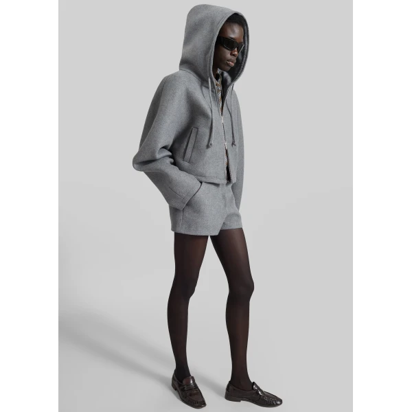 The Frankie Shop Kate Mini Shorts in Grey Melange, view 6