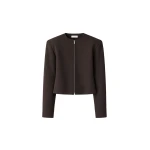 The Frankie Shop Mael Padded Cardigan in Brown