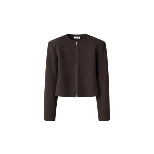 Mael Padded Cardigan in Brown