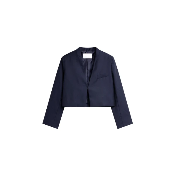 Martella Chevron Blazer in Dark Navy