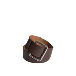 The Frankie Shop Marty Leather Belt in Dark Brown