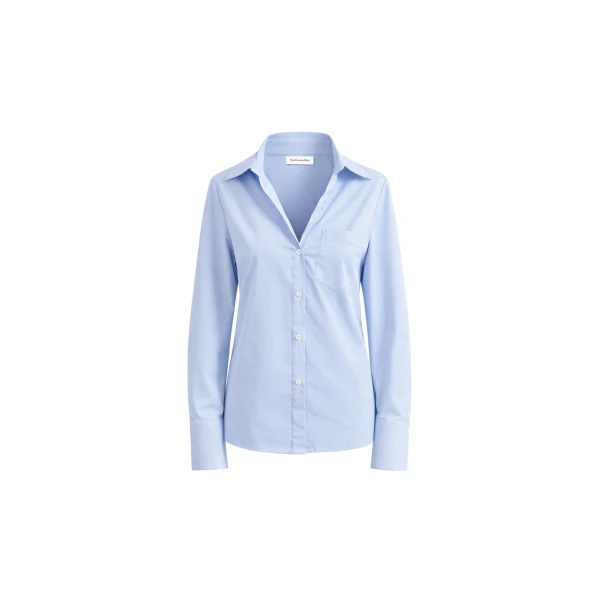 The Frankie Shop Mela Fitted Shirt in Light Blue