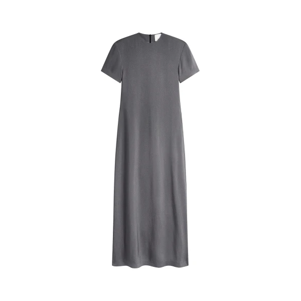 Meven Padded Maxi Dress in Dark Grey Melange