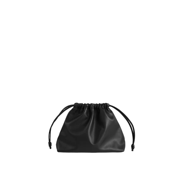 Morgan Faux Leather Small Pouch in Black