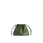 The Frankie Shop Morgan Faux Leather Small Pouch in Olive
