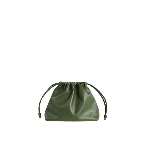 Morgan Faux Leather Small Pouch in Olive