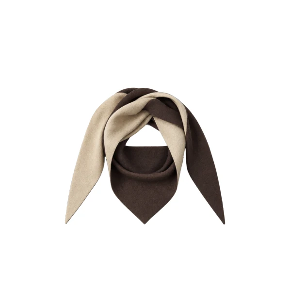 The Frankie Shop Nella Reversible Scarf in Beige and Brown