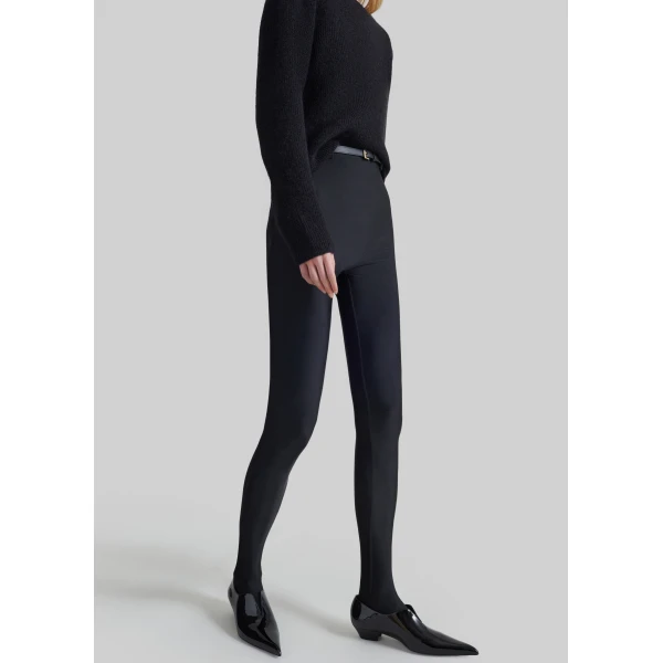 The Frankie Shop Ninetta Jersey Tights in Black, view 5